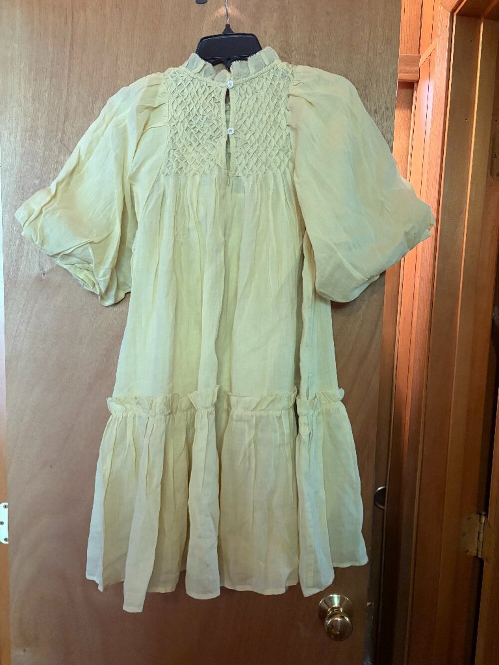 NWT Sea NY Geneva Balloon Sleeve Cream Light Yellow Dress XS - Picture 2 of 7